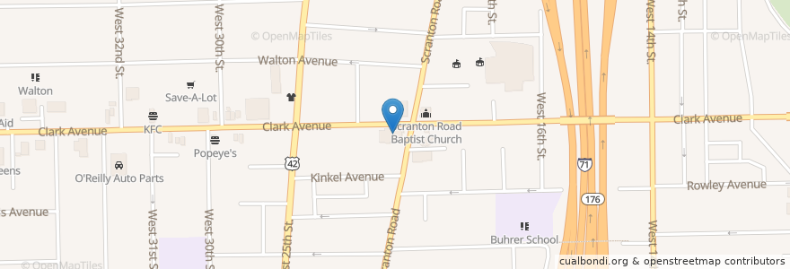 Mapa de ubicacion de Saint Michaels Roman Catholic Church en Amerika Syarikat, Ohio, Cuyahoga County, Cleveland.