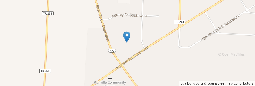 Mapa de ubicacion de Richville Cemetery en United States, Ohio, Stark County.