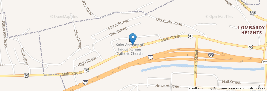 Mapa de ubicacion de Saint Anthony of Padua School en 미국, 오하이오 주, Belmont County, Bridgeport.