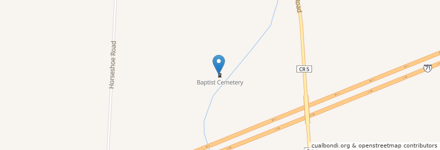 Mapa de ubicacion de Baptist Cemetery en United States, Ohio, Clinton County.