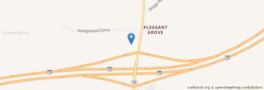 Mapa de ubicacion de Pleasant Grove Cemetery en Estados Unidos De América, Ohio, Muskingum County.