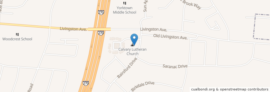 Mapa de ubicacion de Oromo Lutheran Church en ایالات متحده آمریکا, اوهایو, Franklin County, Columbus.