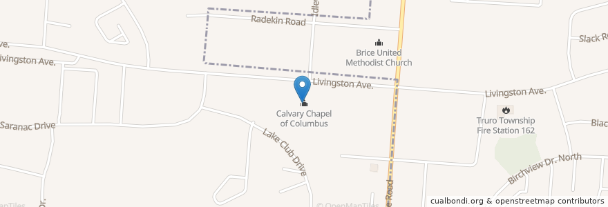 Mapa de ubicacion de Calvary Chapel of Columbus en United States, Ohio, Franklin County, Columbus.