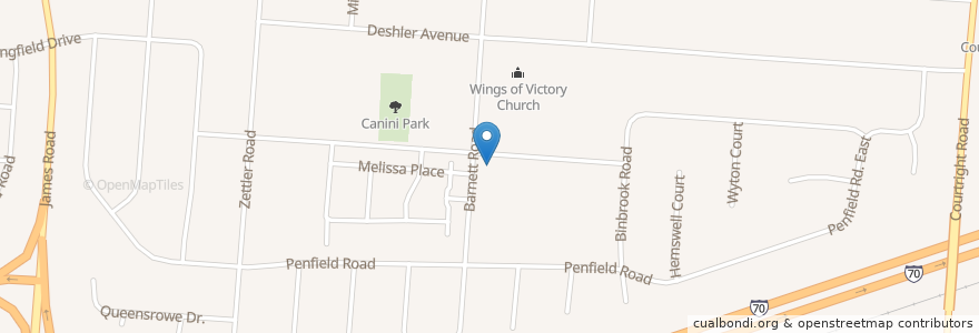 Mapa de ubicacion de Calvary Christian Fellowship Church en United States, Ohio, Franklin County, Columbus.