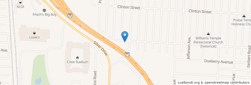 Mapa de ubicacion de Overcomers Christian Church en 미국, 오하이오 주, Franklin County, Columbus.