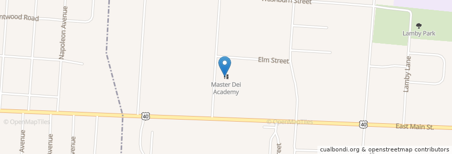 Mapa de ubicacion de Master Dei Academy en Amerika Birleşik Devletleri, Ohio, Franklin County, Columbus, Whitehall.