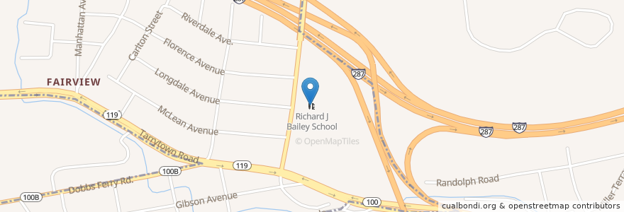 Mapa de ubicacion de Richard J Bailey School en アメリカ合衆国, ニューヨーク州, Westchester County, Town Of Greenburgh, Fairview.