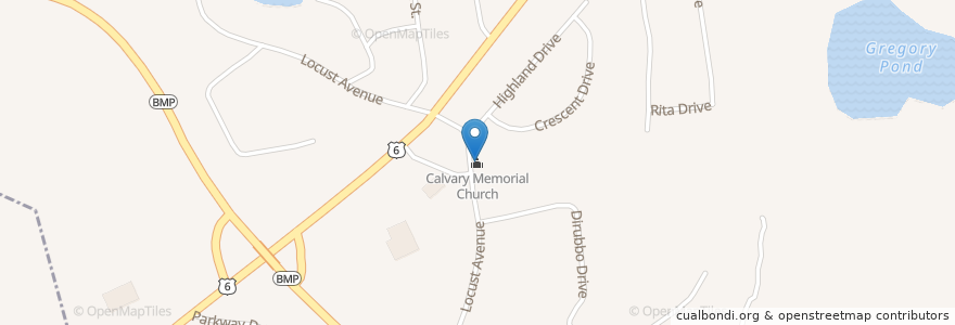 Mapa de ubicacion de Calvary Memorial Church en United States, New York, Westchester County, Cortlandt.