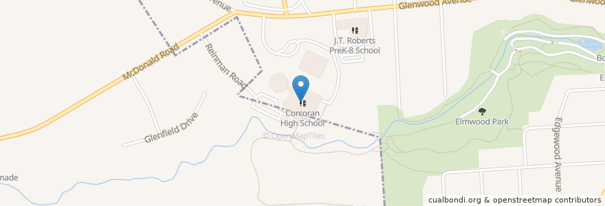 Mapa de ubicacion de Corcoran High School en États-Unis D'Amérique, New York, Onondaga County, Syracuse.