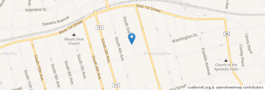 Mapa de ubicacion de Edison Tech School en United States, New York, Westchester County, Mount Vernon.