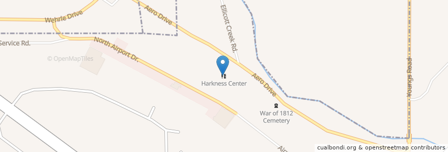 Mapa de ubicacion de Harkness Center en United States, New York, Erie County.