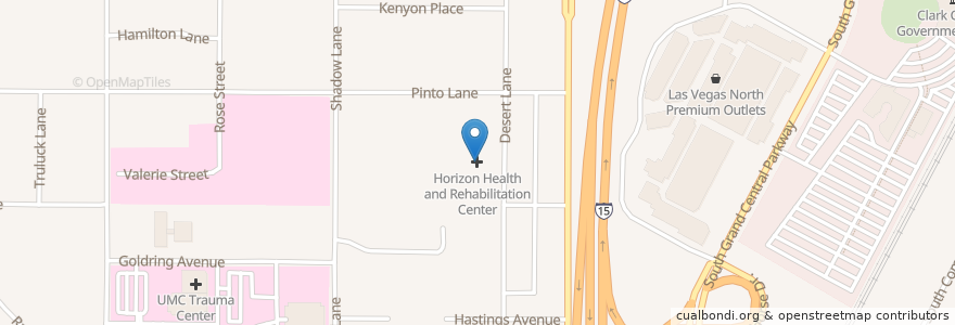 Mapa de ubicacion de Horizon Health and Rehabilitation Center en Estados Unidos De América, Nevada, Clark County, Las Vegas.