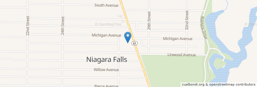 Mapa de ubicacion de Hyde Park School en Amerika Syarikat, New York, Niagara County, Niagara Falls.