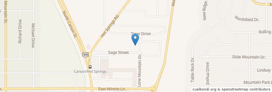 Mapa de ubicacion de Carson Montessori School en United States, Nevada, Carson City, Carson City.