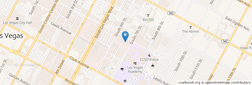 Mapa de ubicacion de First Church of Christ Scientist en Соединённые Штаты Америки, Невада, Clark County, Las Vegas.