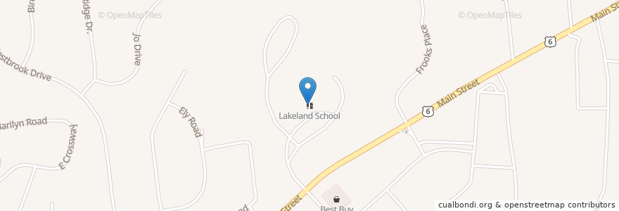 Mapa de ubicacion de Lakeland School en アメリカ合衆国, ニューヨーク州, Westchester County, Cortlandt.