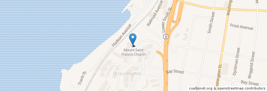 Mapa de ubicacion de Mount Saint Francis Church en 美利坚合众国/美利堅合眾國, 纽约州 / 紐約州, Westchester County, Peekskill.