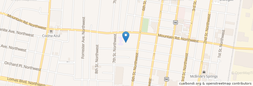 Mapa de ubicacion de Harwood Art Center and Montessori en 美利坚合众国/美利堅合眾國, 新墨西哥州, Bernalillo County, 阿尔伯克基 / 阿布奎基 / 阿爾伯克基.