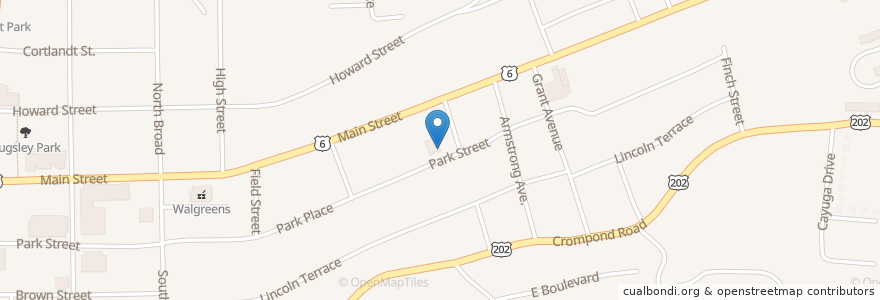 Mapa de ubicacion de Park Street Secondary Alternative School en Stati Uniti D'America, New York, Westchester County, Peekskill.