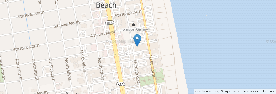 Mapa de ubicacion de The Wine Bar en Amerika Birleşik Devletleri, Florida, Duval County, Jacksonville Beach.