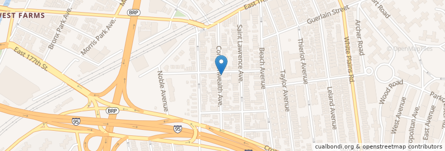 Mapa de ubicacion de Saint Anthony School en Estados Unidos De América, Nueva York, Nueva York, Bronx County, The Bronx.