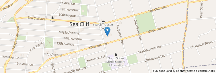 Mapa de ubicacion de Saint Boniface Parochial School en Verenigde Staten, New York, Nassau County, Sea Cliff.