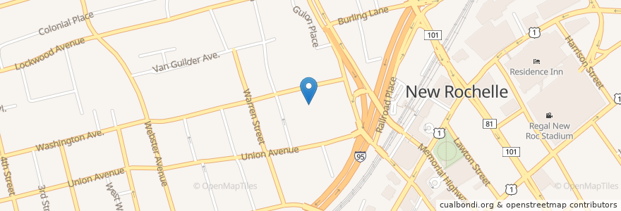 Mapa de ubicacion de Saint Gabriels School en Estados Unidos De América, Nueva York, Westchester County, New Rochelle.