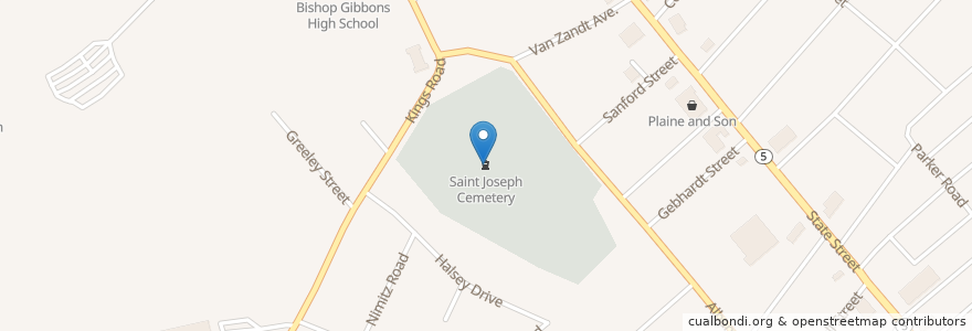 Mapa de ubicacion de Saint Joseph Cemetery en 美利坚合众国/美利堅合眾國, 纽约州 / 紐約州, Schenectady County, Schenectady.