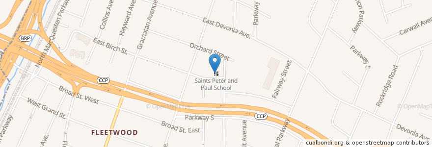 Mapa de ubicacion de Saints Peter and Paul School en Vereinigte Staaten Von Amerika, New York, Westchester County, Mount Vernon.
