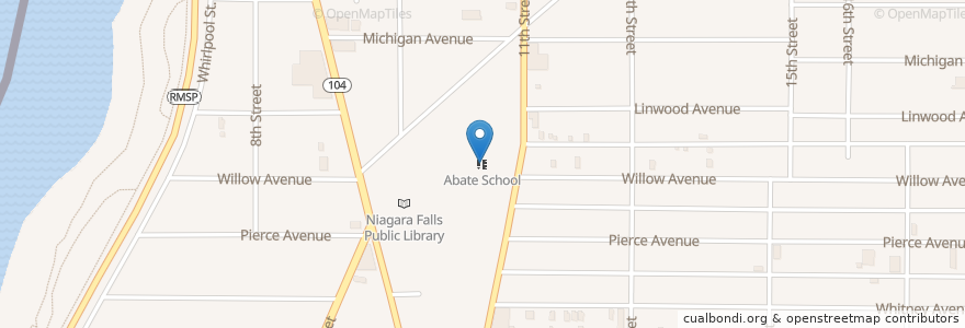 Mapa de ubicacion de Abate School en Amerika Syarikat, New York, Niagara County, Niagara Falls.