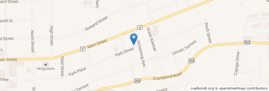 Mapa de ubicacion de Mount Olivet Baptist Church en États-Unis D'Amérique, New York, Westchester County, Peekskill.
