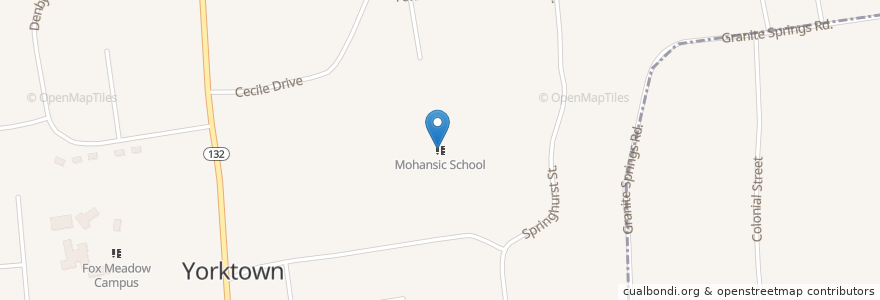 Mapa de ubicacion de Mohansic School en 美利坚合众国/美利堅合眾國, 纽约州 / 紐約州, Westchester County, Town Of Yorktown, Jefferson Valley-Yorktown.