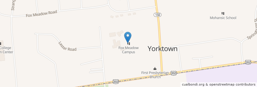 Mapa de ubicacion de Fox Meadow Campus en Estados Unidos De América, Nueva York, Westchester County, Town Of Yorktown, Jefferson Valley-Yorktown.