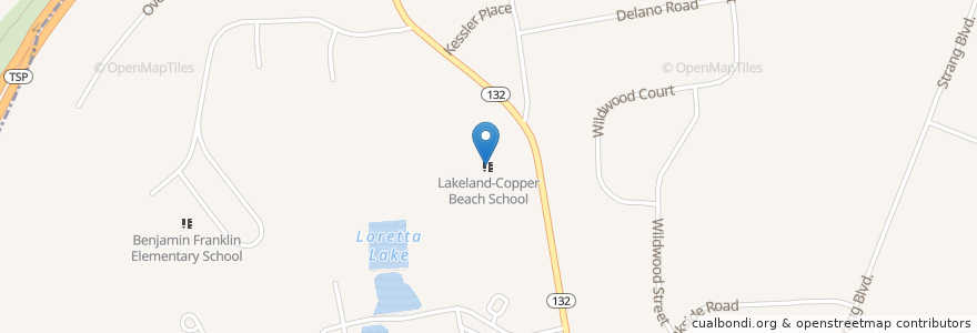 Mapa de ubicacion de Lakeland-Copper Beach School en アメリカ合衆国, ニューヨーク州, Westchester County, Town Of Yorktown, Jefferson Valley-Yorktown.