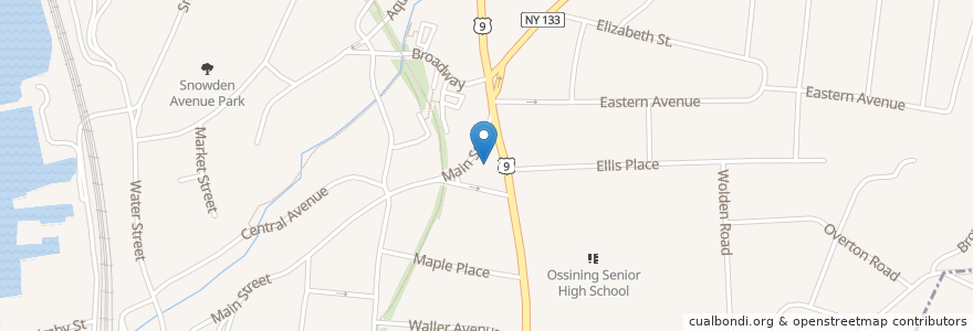 Mapa de ubicacion de First Baptist Church en 미국, 뉴욕, Westchester County, Town Of Ossining, Ossining.