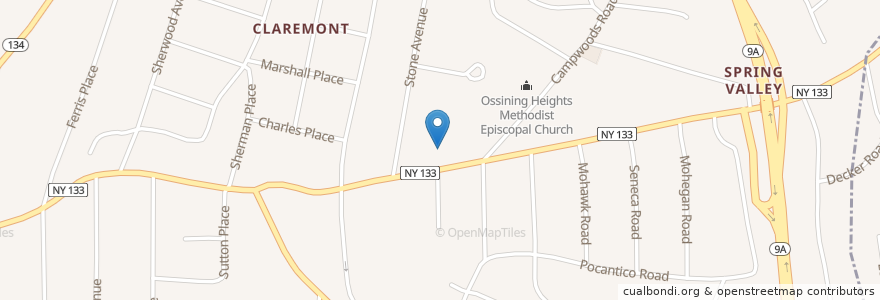 Mapa de ubicacion de Ossining Gospel Assembly Church en 미국, 뉴욕, Westchester County, Town Of Ossining, Ossining.