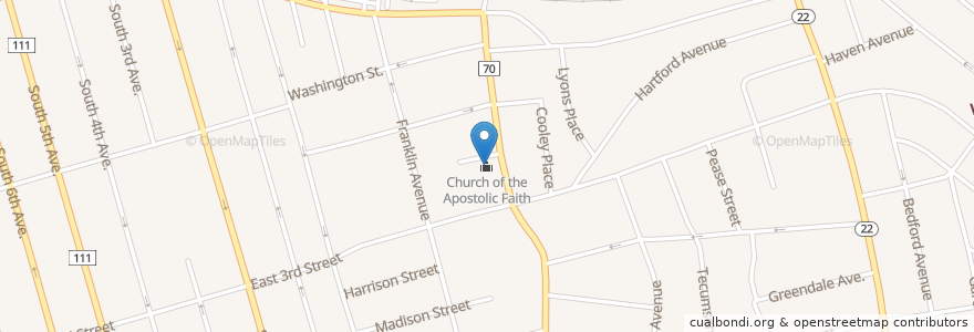 Mapa de ubicacion de Church of the Apostolic Faith en United States, New York, Westchester County, Mount Vernon.