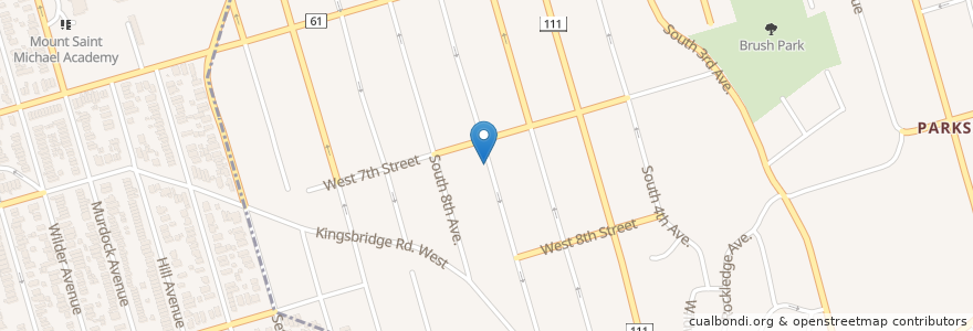 Mapa de ubicacion de Asbury United Methodist Church en 美利坚合众国/美利堅合眾國, 纽约州 / 紐約州, Mount Vernon, The Bronx.
