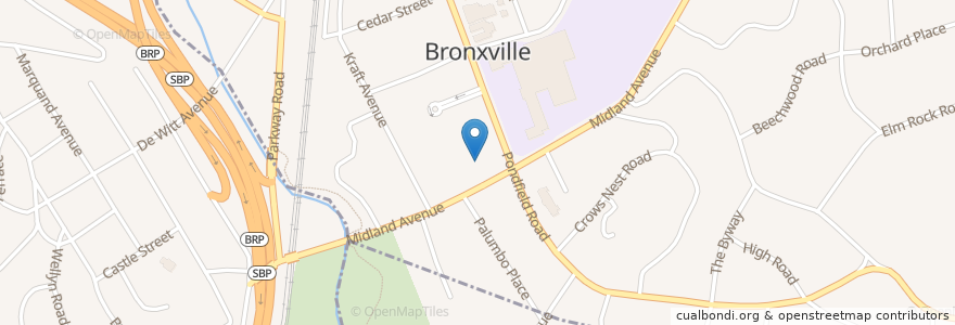 Mapa de ubicacion de Reformed Church of Bronxville en États-Unis D'Amérique, New York, Westchester County, Town Of Eastchester, Bronxville.