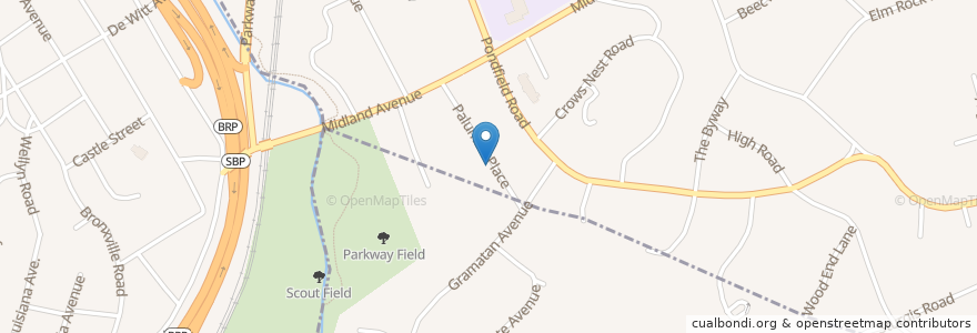 Mapa de ubicacion de Bronxville Presbyterian Church Cemetery en Stati Uniti D'America, New York, Westchester County.