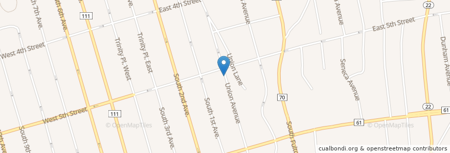 Mapa de ubicacion de Bowen Memorial Baptist Church en アメリカ合衆国, ニューヨーク州, Westchester County, Mount Vernon.