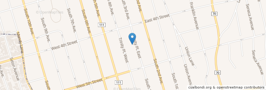 Mapa de ubicacion de Trinity Episcopal Church en Stati Uniti D'America, New York, Westchester County, Mount Vernon.