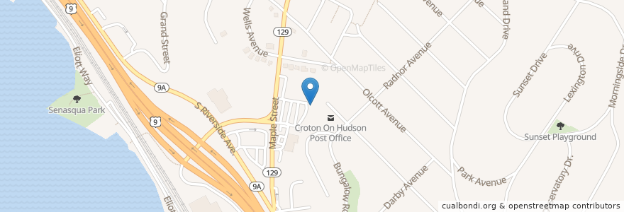 Mapa de ubicacion de Croton on Hudson Post Office en 美利坚合众国/美利堅合眾國, 纽约州 / 紐約州, Westchester County, Croton-On-Hudson, Cortlandt.