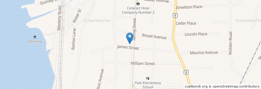 Mapa de ubicacion de Star of Bethlehem Baptist Church en 美利坚合众国/美利堅合眾國, 纽约州 / 紐約州, Westchester County, Town Of Ossining, Ossining.