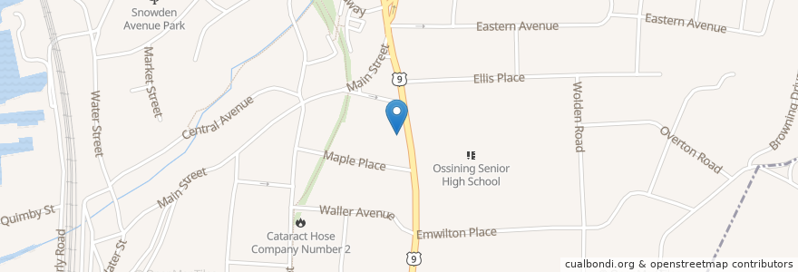 Mapa de ubicacion de Ossining Post Office en Stati Uniti D'America, New York, Westchester County, Town Of Ossining, Ossining.