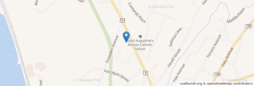 Mapa de ubicacion de Saint Augustines Roman Catholic Church en 美利坚合众国/美利堅合眾國, 纽约州 / 紐約州, Westchester County, Town Of Ossining, Ossining.