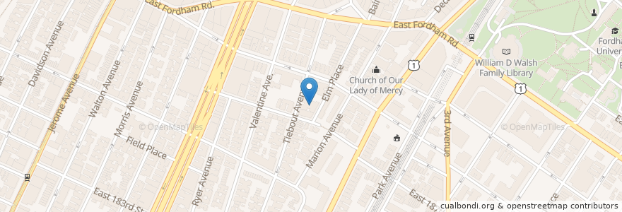 Mapa de ubicacion de Bethlehem Congregational Church en アメリカ合衆国, ニューヨーク州, New York, Bronx County, The Bronx.