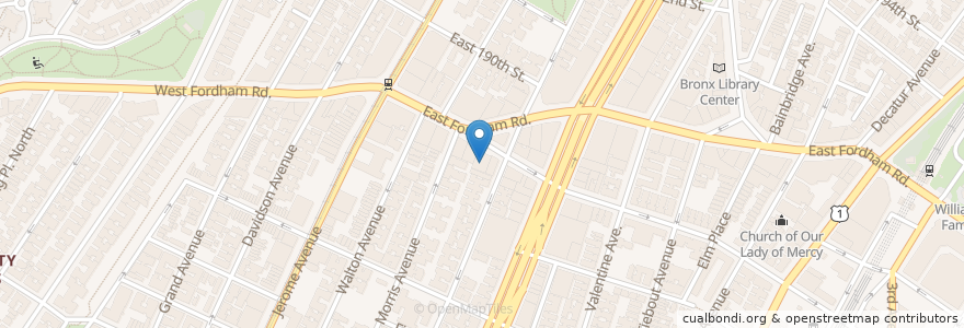 Mapa de ubicacion de Creston Avenue Baptist Church en États-Unis D'Amérique, New York, New York, Bronx County, The Bronx.