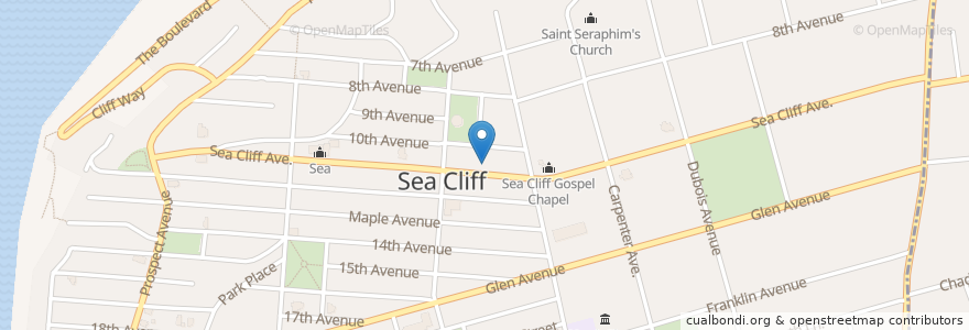 Mapa de ubicacion de Sea Cliff Post Office en 미국, 뉴욕, Nassau County, Sea Cliff.