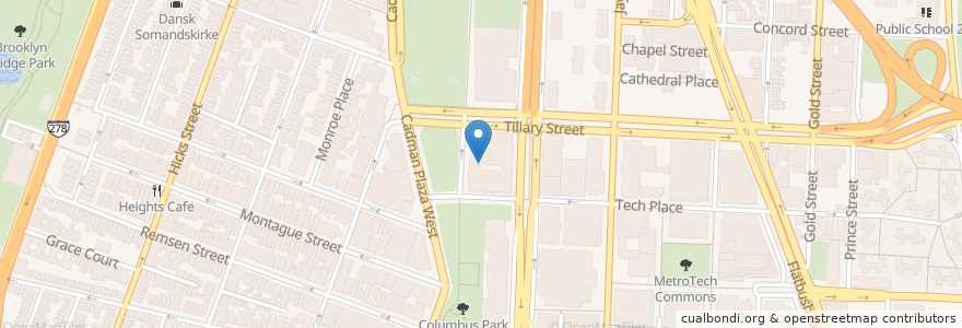 Mapa de ubicacion de Downtown Station Brooklyn Post Office en Stati Uniti D'America, New York, New York, Brooklyn.